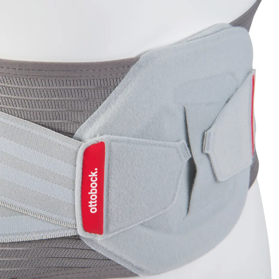 Adjustable elastic straps on the Lumbo Direxa back orthosis