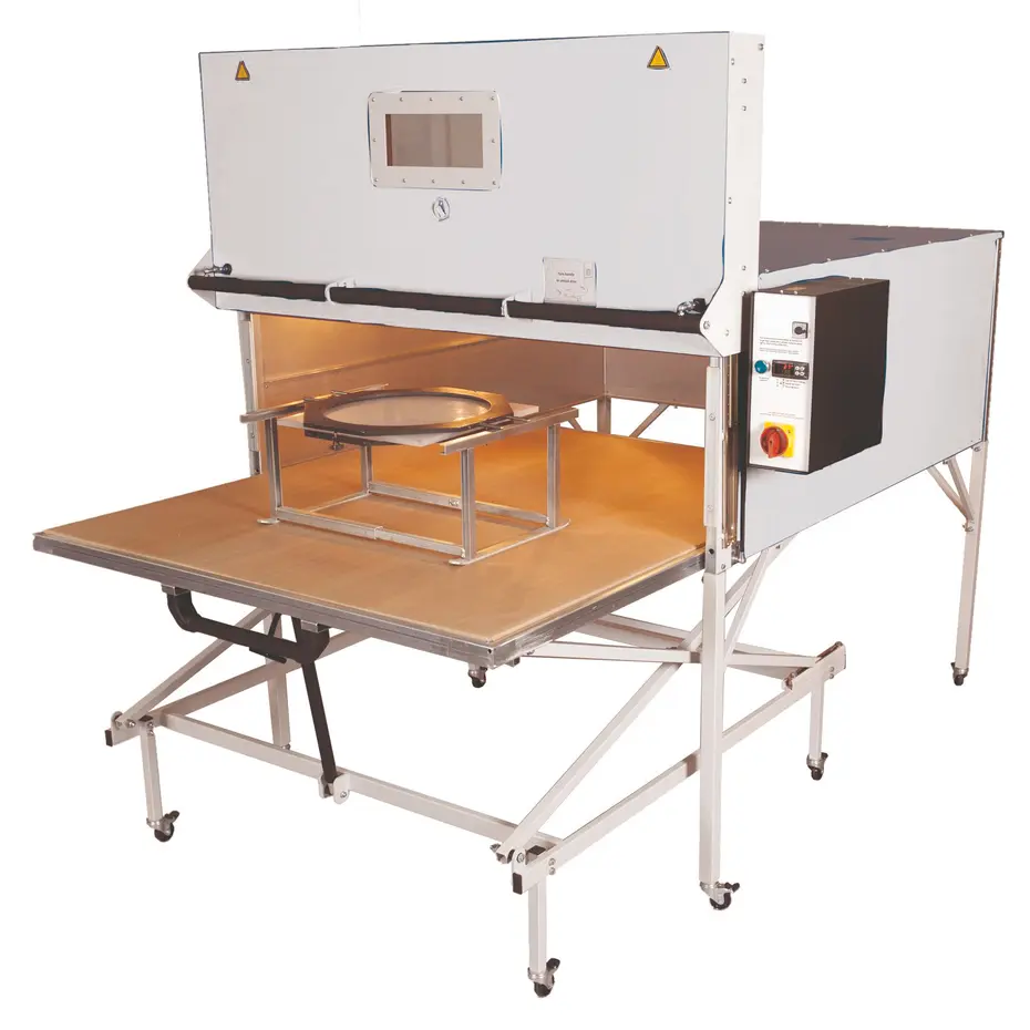 Product image | Overall view 1:1 (in colour) Infrared oven height-adjustable material cart 701E43