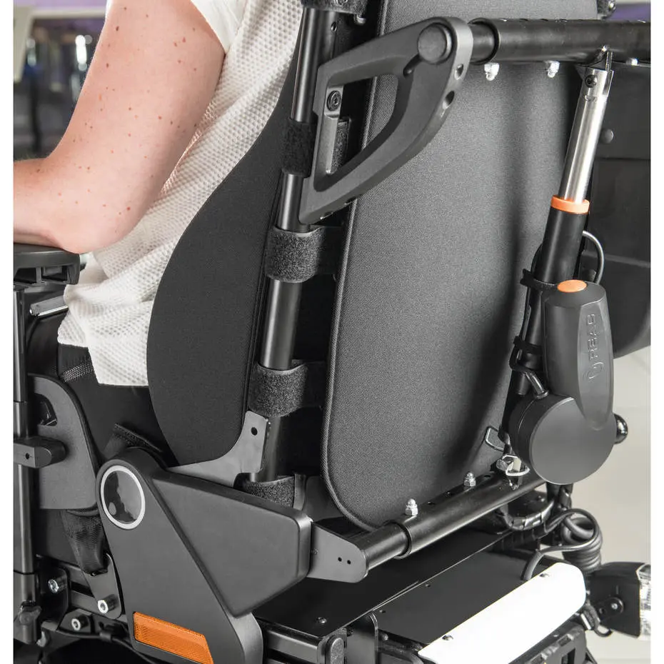 Back support angle adjustment, Ottobock Juvo power wheelchair