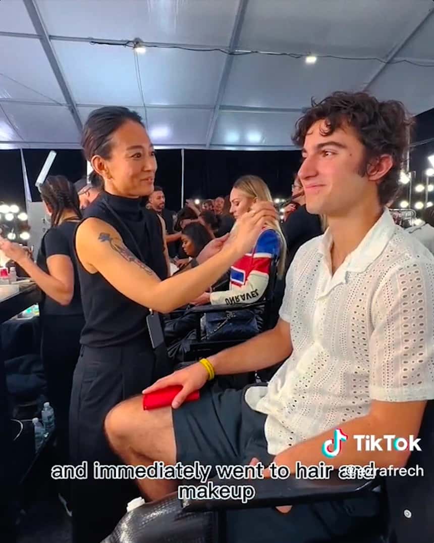 Thumbnail of Ezra getting makeup applied