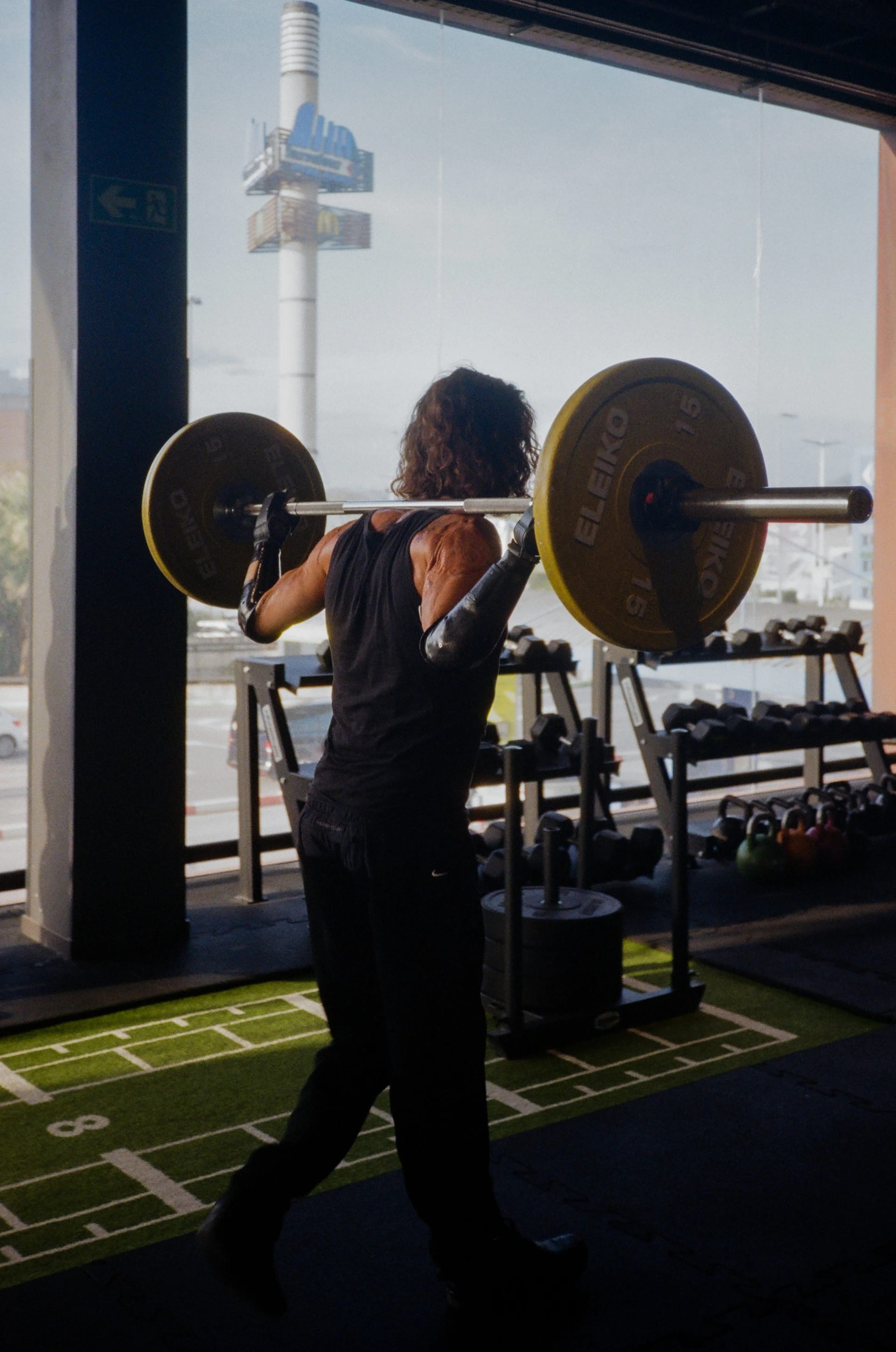 Davide lifting weights